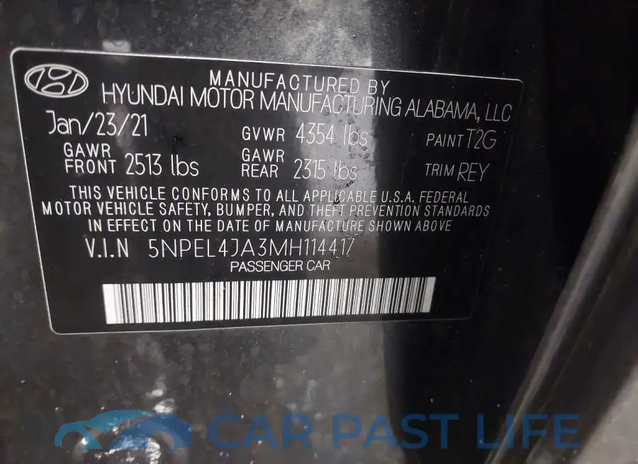 5NPEL4JA3MH114417# 9