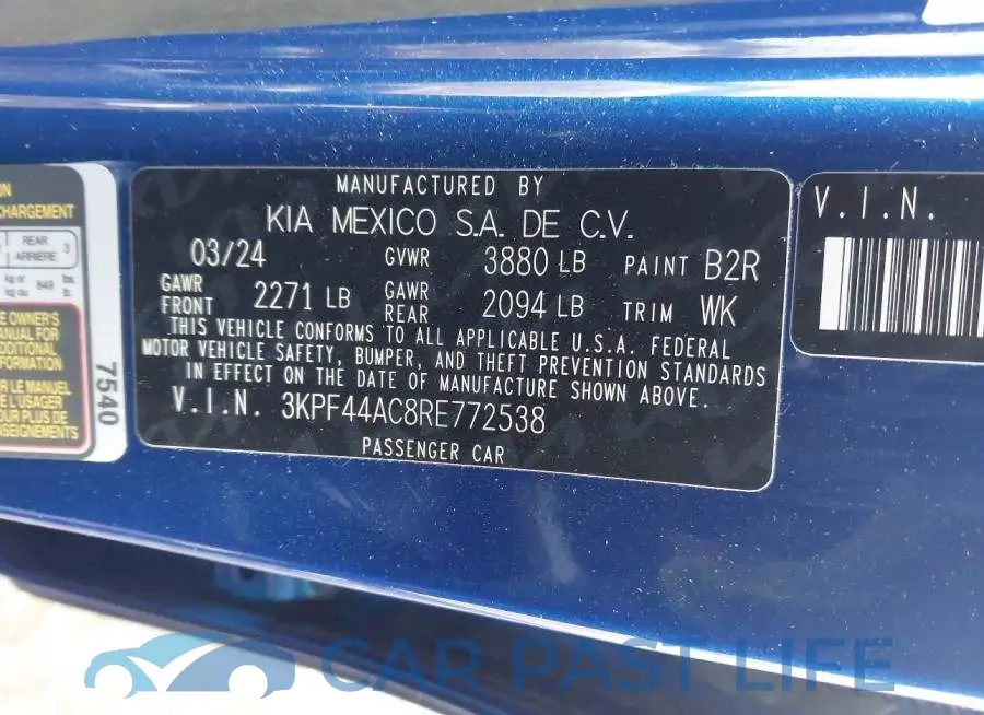 3KPF44AC8RE772538# 9