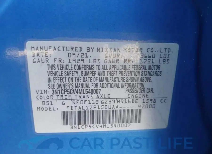 3N1CP5CV4ML540007# 9