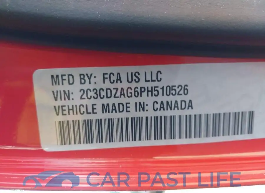 2C3CDZAG6PH510526# 9