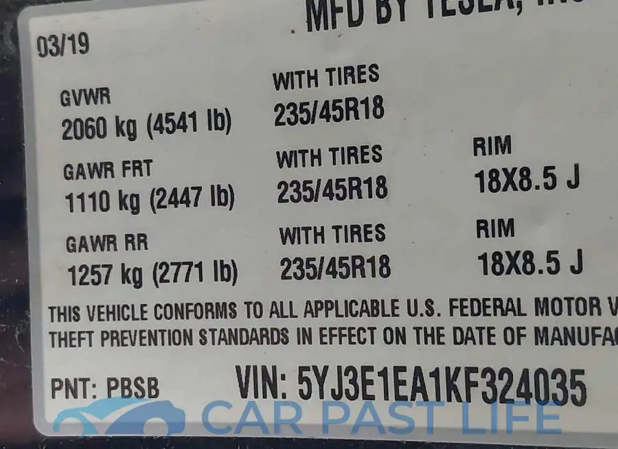 5YJ3E1EA1KF324035# 9