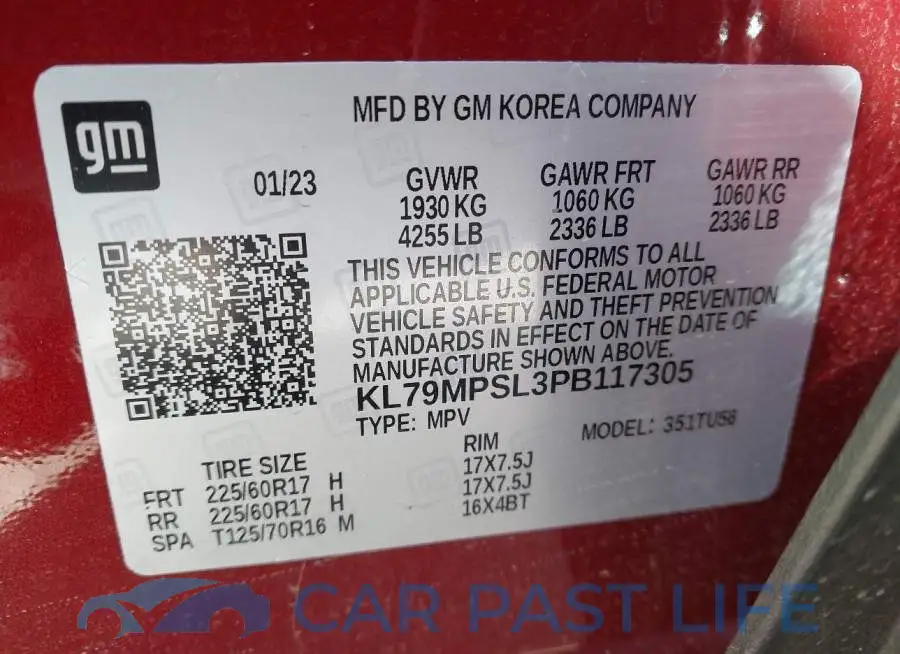 KL79MPSL3PB117305# 9