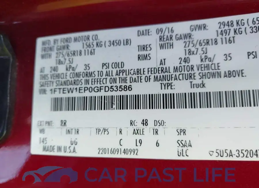 1FTEW1EP0GFD53586# 9