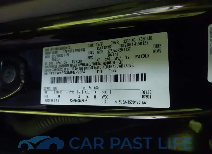 1FTFW1ED3MFB79664# 9