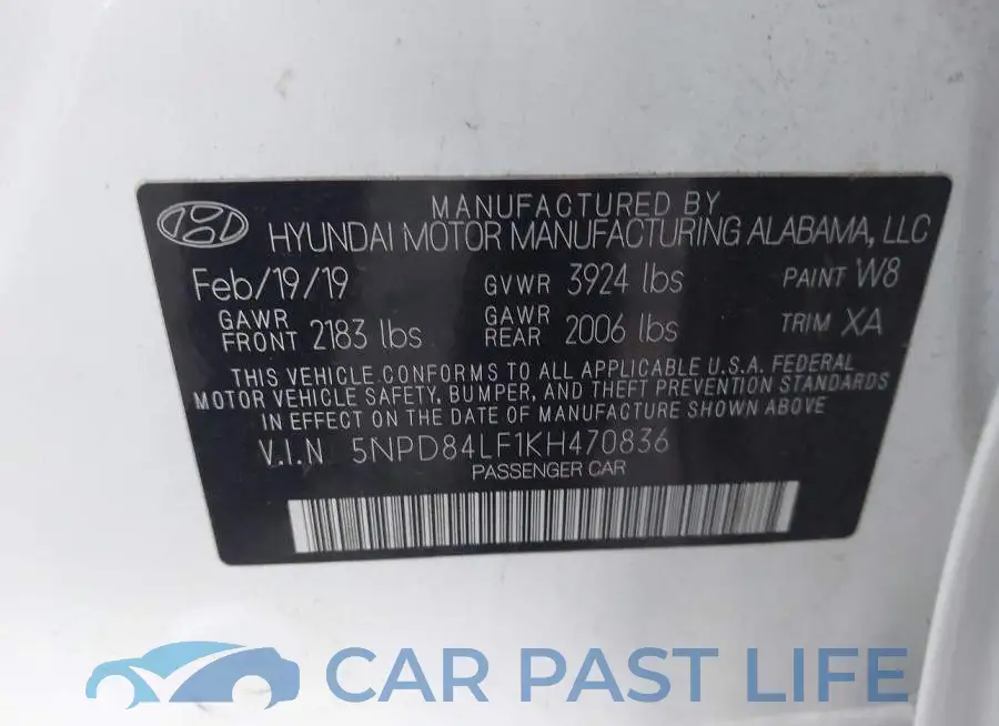 5NPD84LF1KH470836# 9