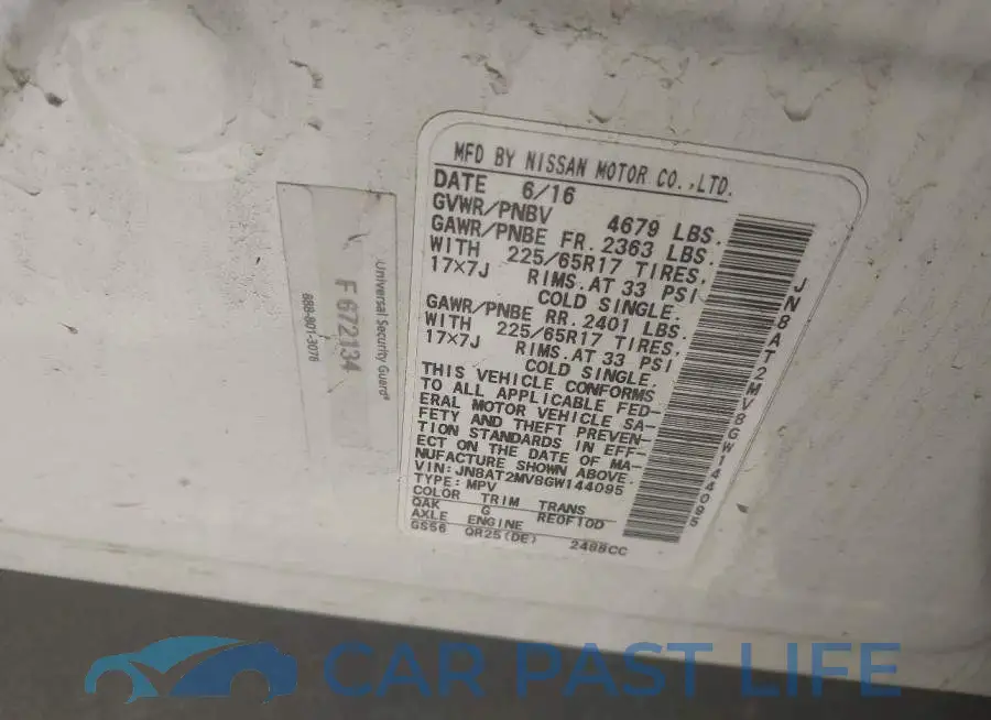JN8AT2MV8GW144095# 9