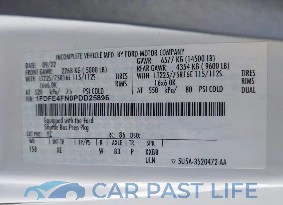 1FDFE4FN0PDD25896# 8