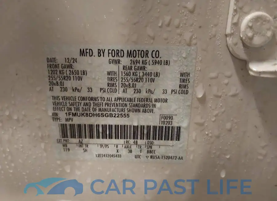 1FMUK8DH6SGB22555# 9