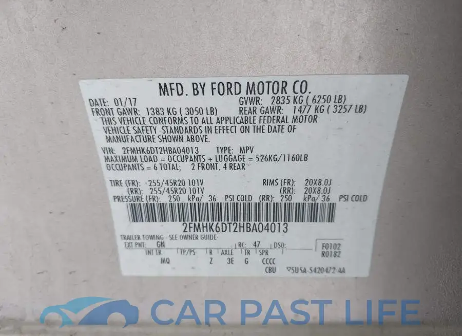 2FMHK6DT2HBA04013# 9