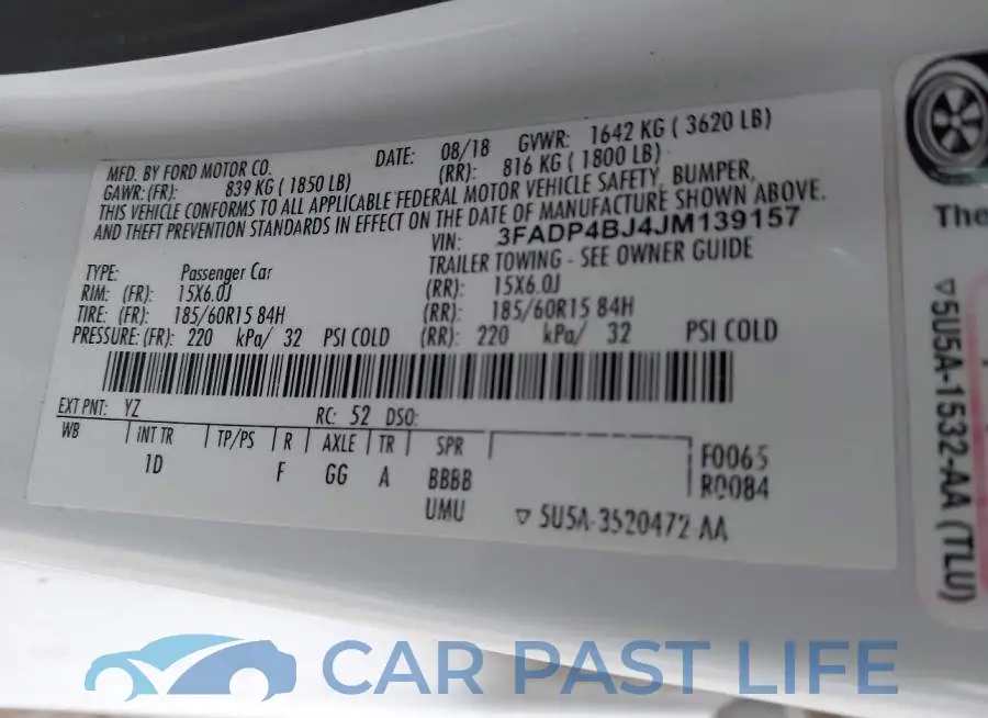 3FADP4BJ4JM139157# 9