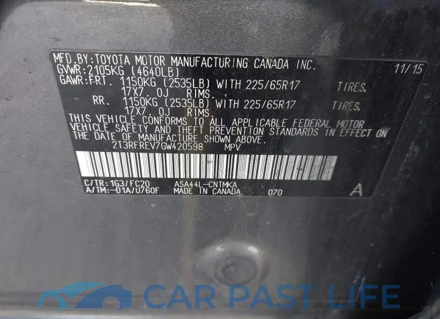 2T3RFREV7GW420598# 9