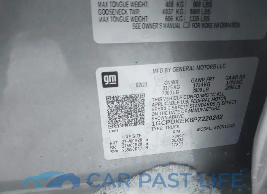 1GCPDKEK6PZ220242# 9