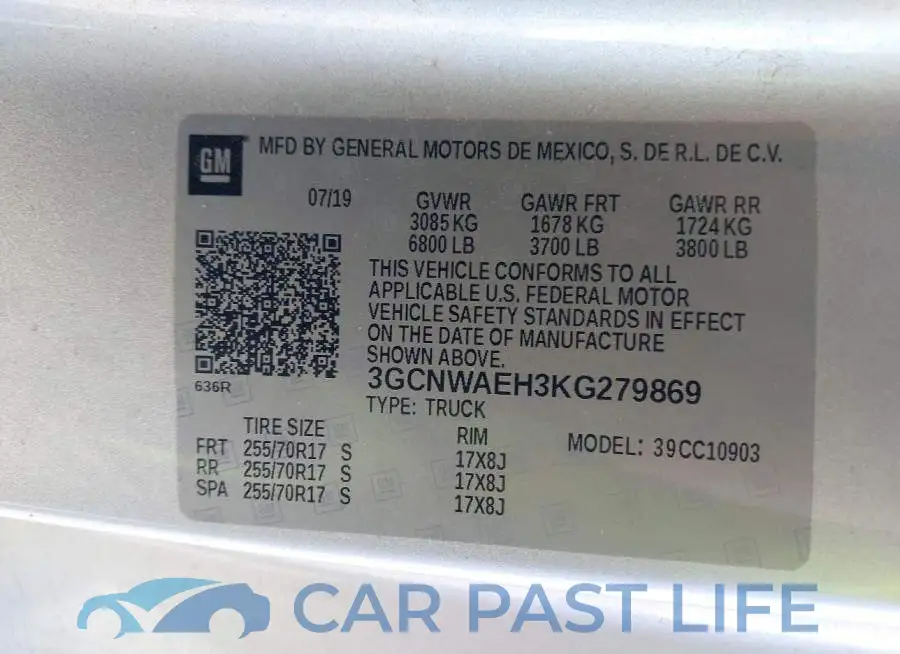 3GCNWAEH3KG279869# 9