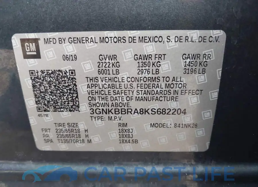 3GNKBBRA8KS682204# 9