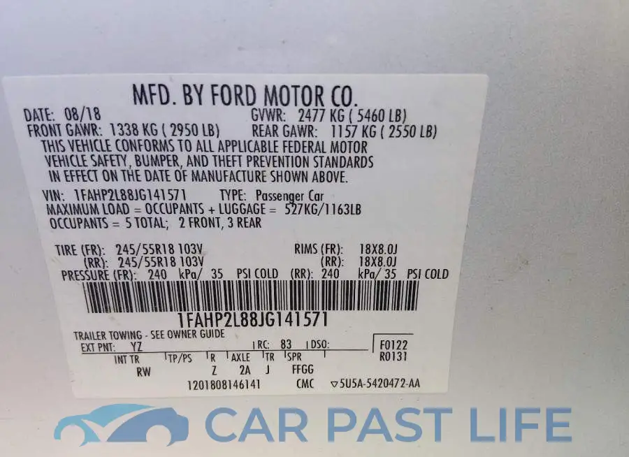 1FAHP2L88JG141571# 9