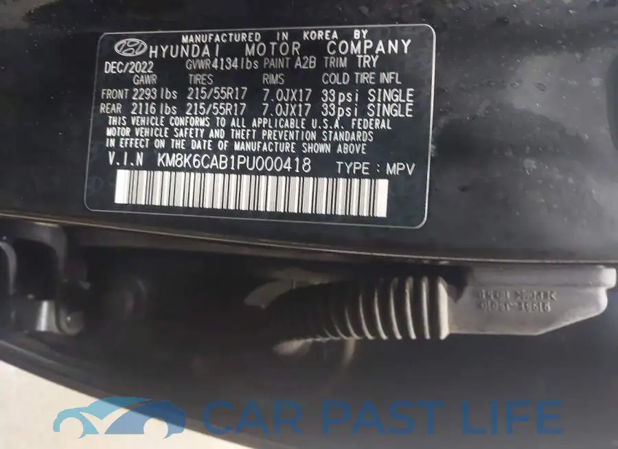 KM8K6CAB1PU000418# 9