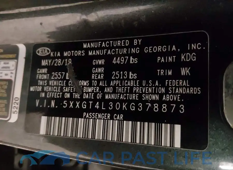 5XXGT4L30KG378873# 9