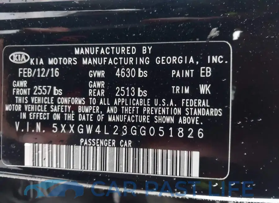 5XXGW4L23GG051826# 9
