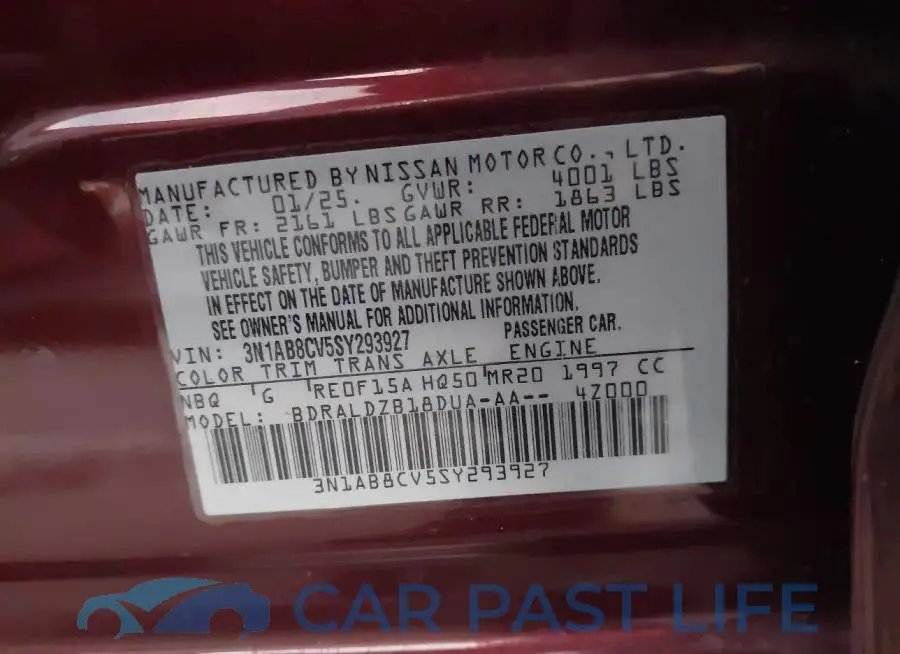 3N1AB8CV5SY293927# 9