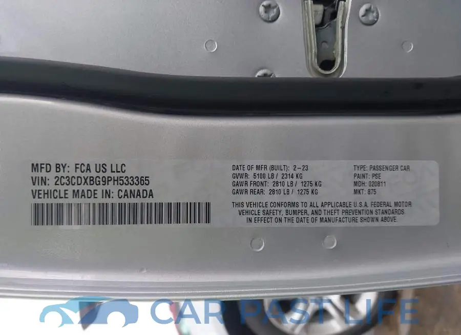 2C3CDXBG9PH533365# 9