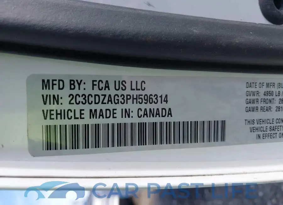 2C3CDZAG3PH596314# 9