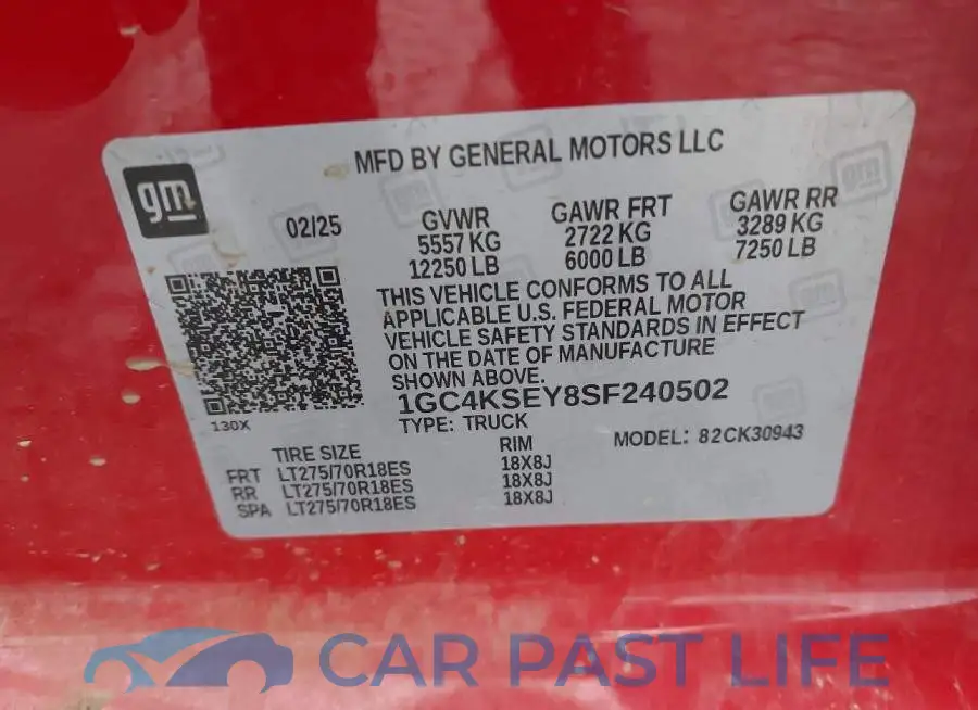 1GC4KSEY8SF240502# 8