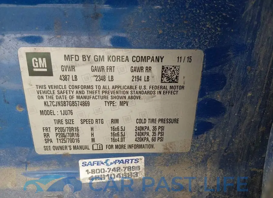 KL7CJNSB7GB574869# 9