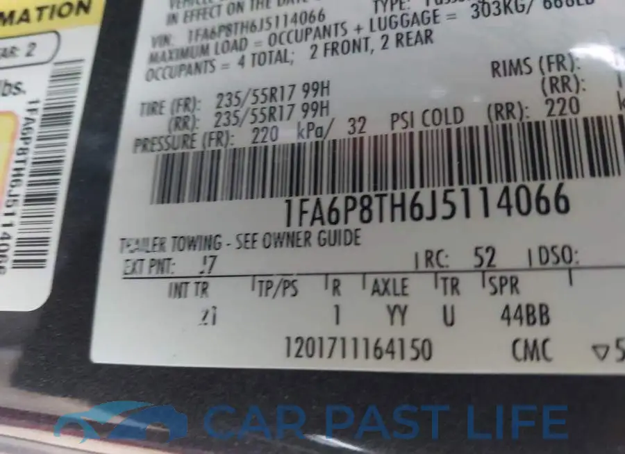 1FA6P8TH6J5114066# 9
