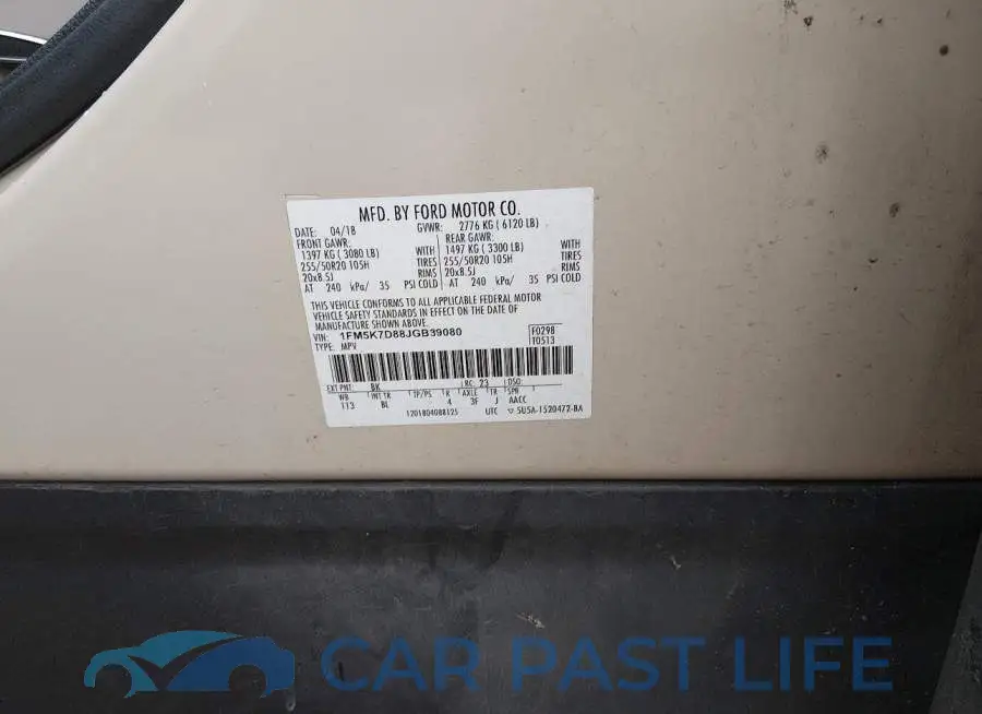 1FM5K7D88JGB39080# 9