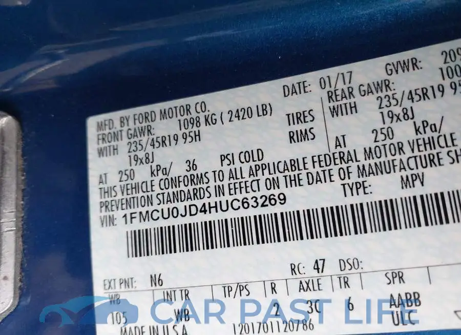 1FMCU0JD4HUC63269# 9
