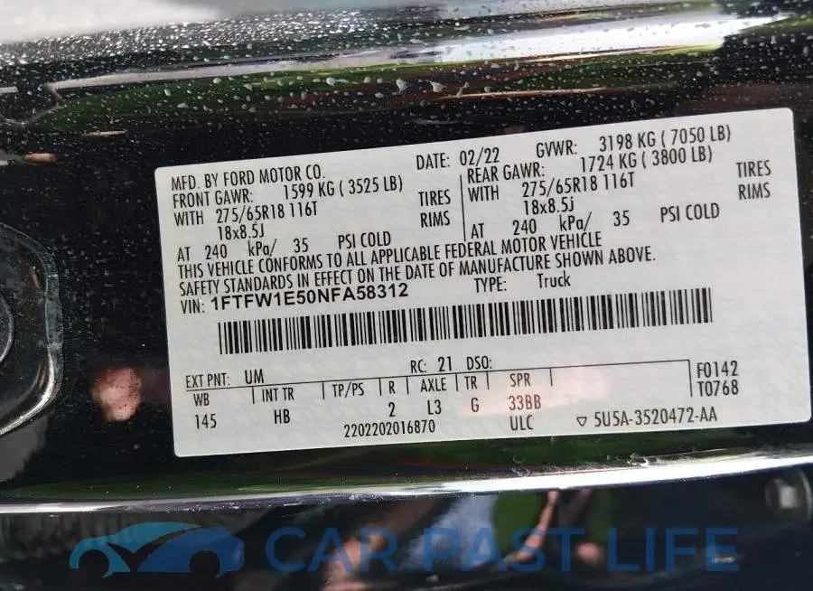 1FTFW1E50NFA58312# 9