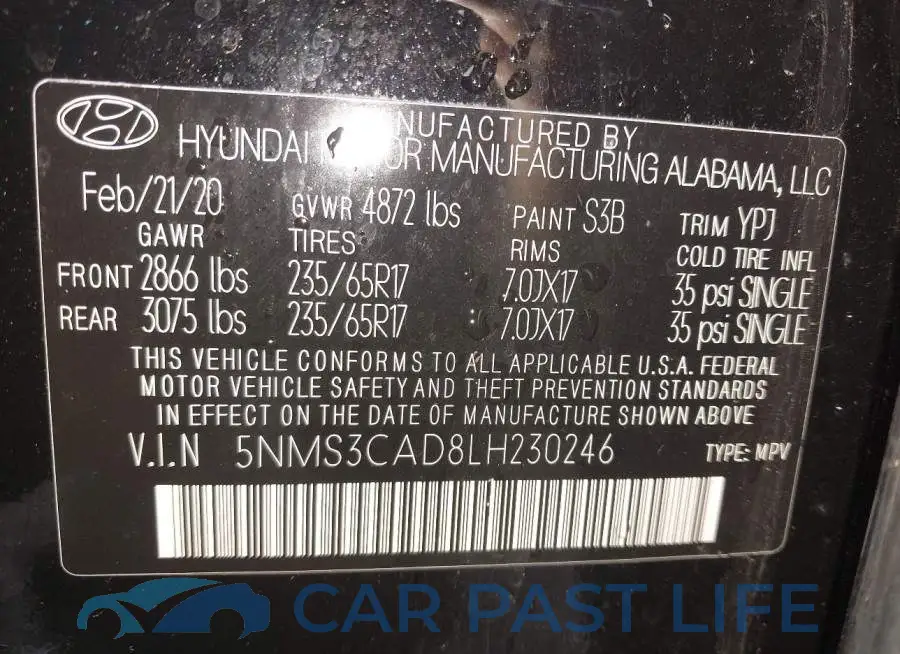 5NMS3CAD8LH230246# 9