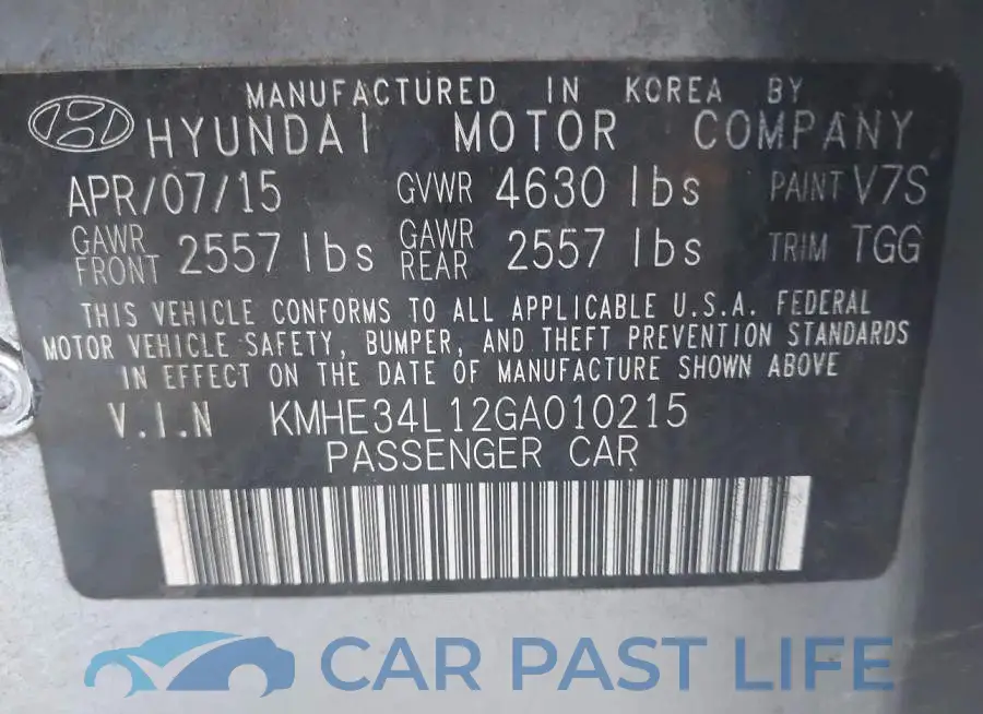 KMHE34L12GA010215# 9