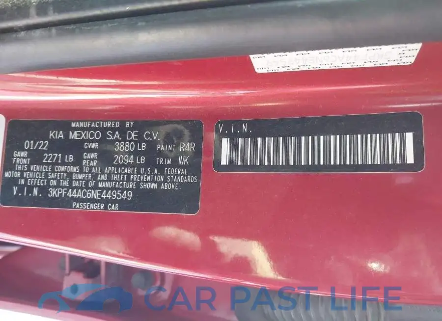 3KPF44AC6NE449549# 9