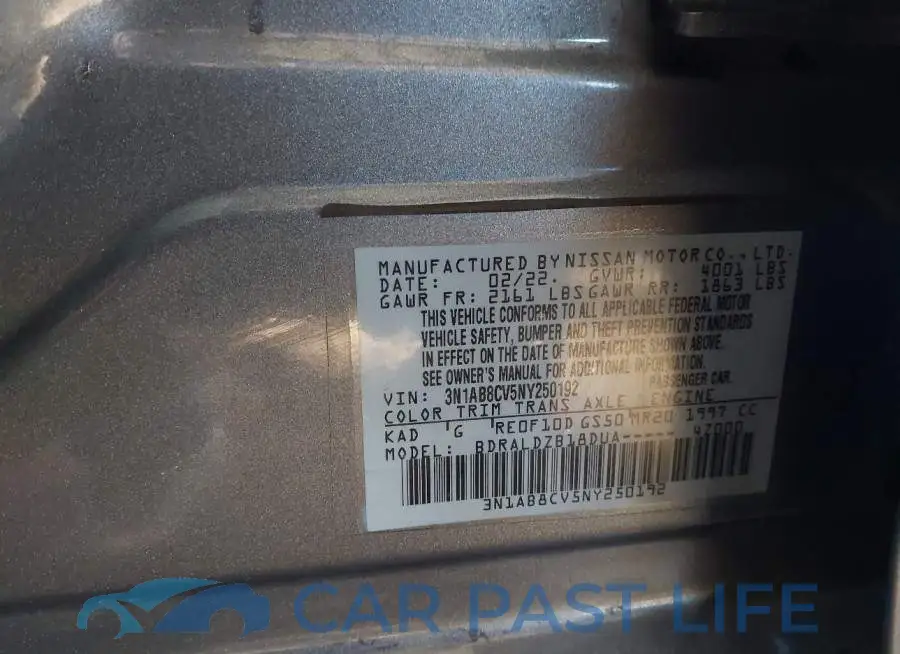 3N1AB8CV5NY250192# 9