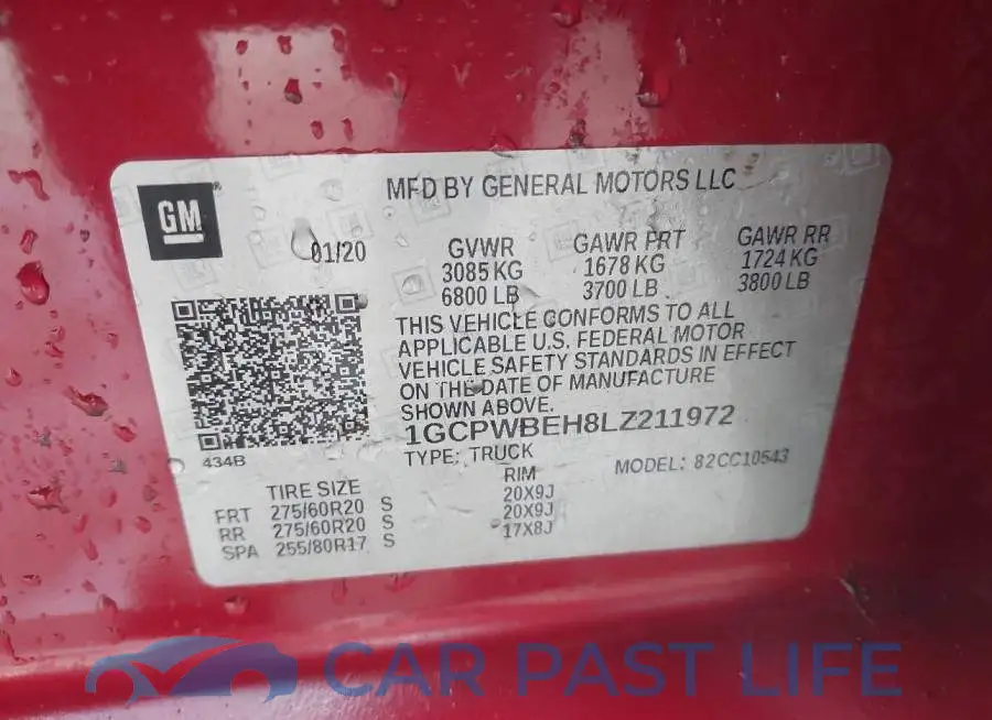 1GCPWBEH8LZ211972# 9