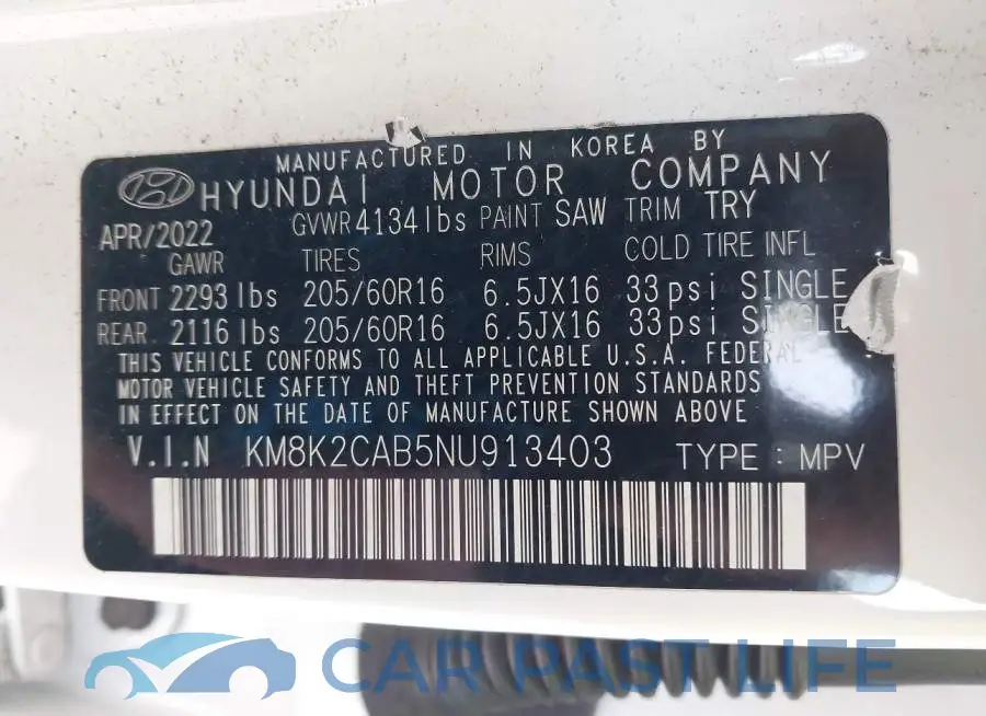 KM8K2CAB5NU913403# 9