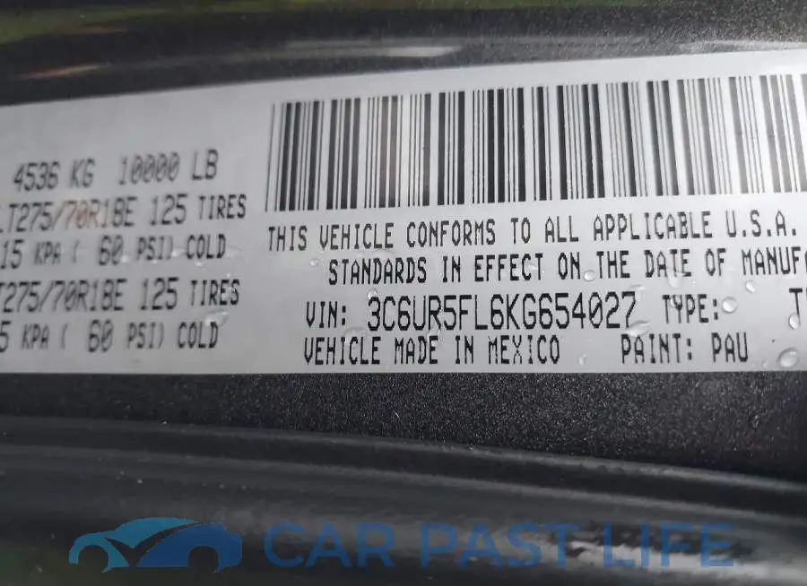 3C6UR5FL6KG654027# 8