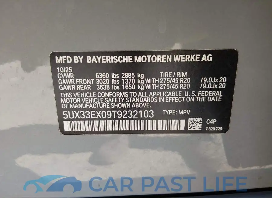 5UX33EX09T9232103# 9