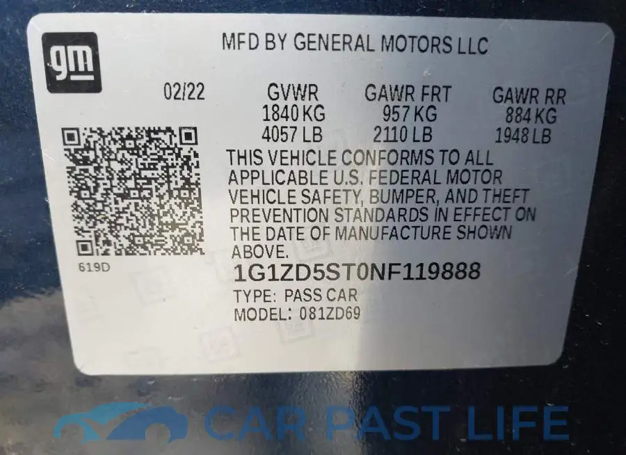 1G1ZD5ST0NF119888# 9