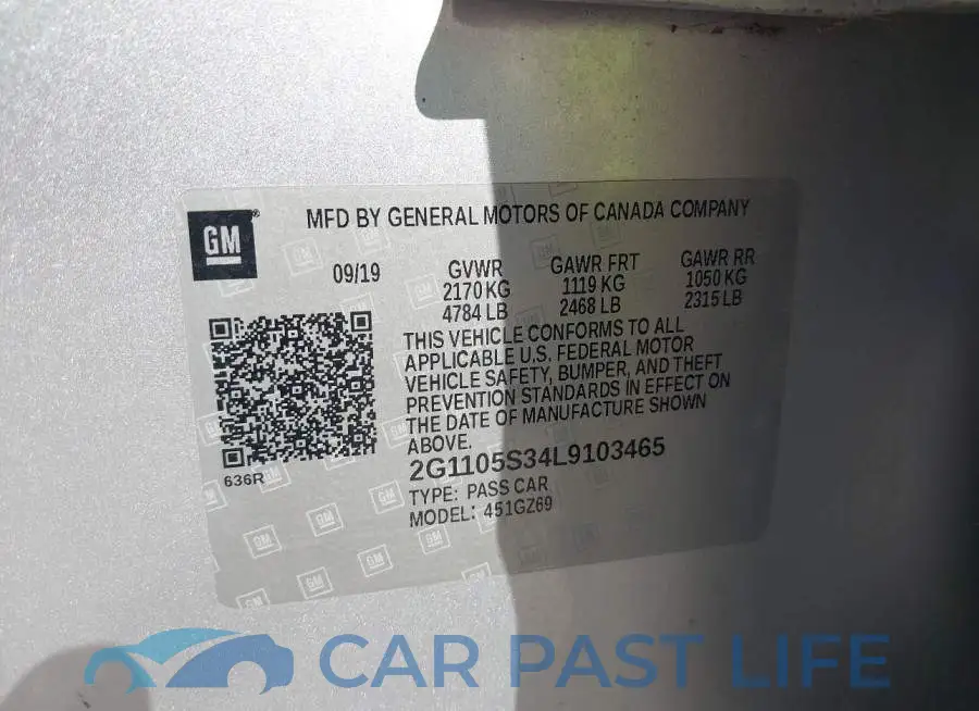 2G1105S34L9103465# 9