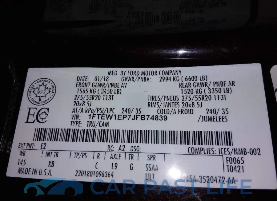 1FTEW1EP7JFB74839# 9