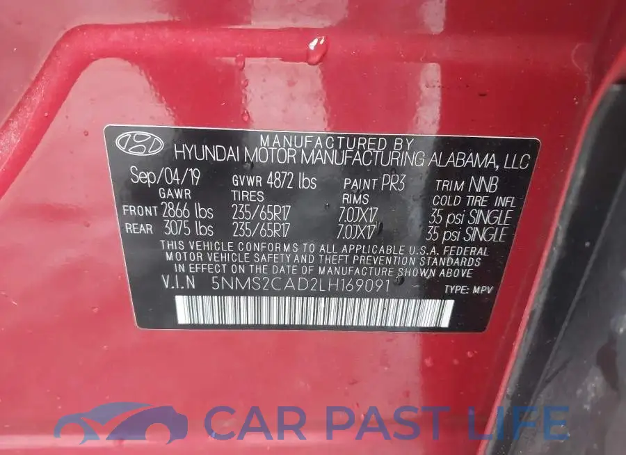 5NMS2CAD2LH169091# 9