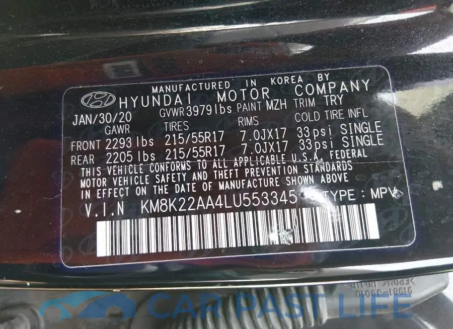 KM8K22AA4LU553345# 9