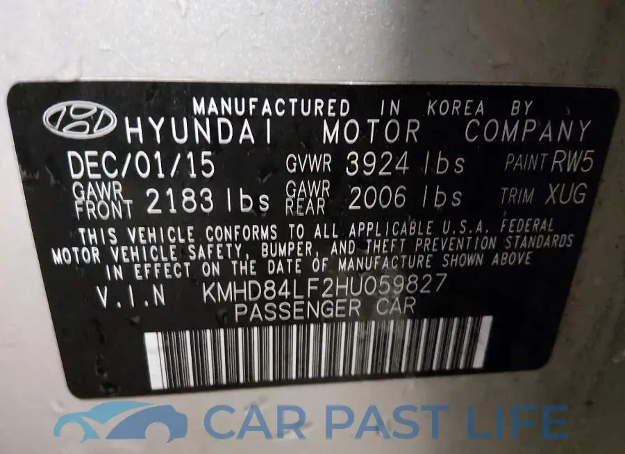 KMHD84LF2HU059827# 9