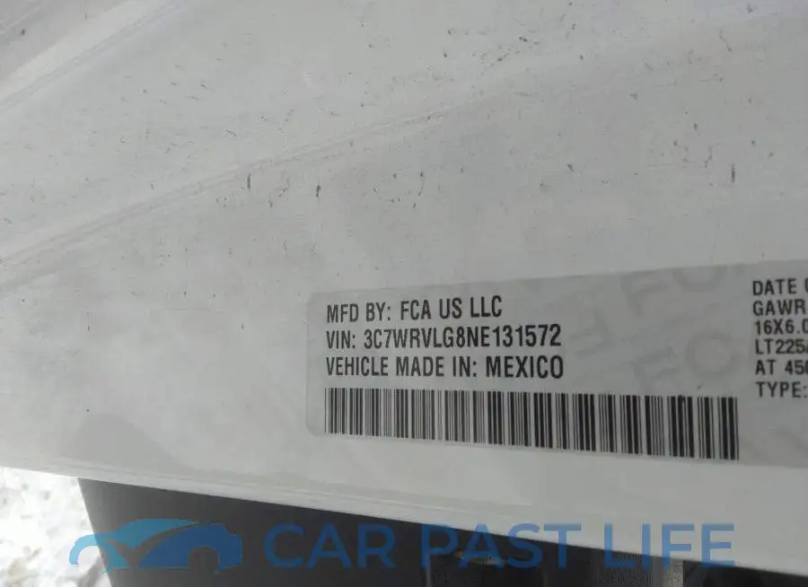 3C7WRVLG8NE131572# 9