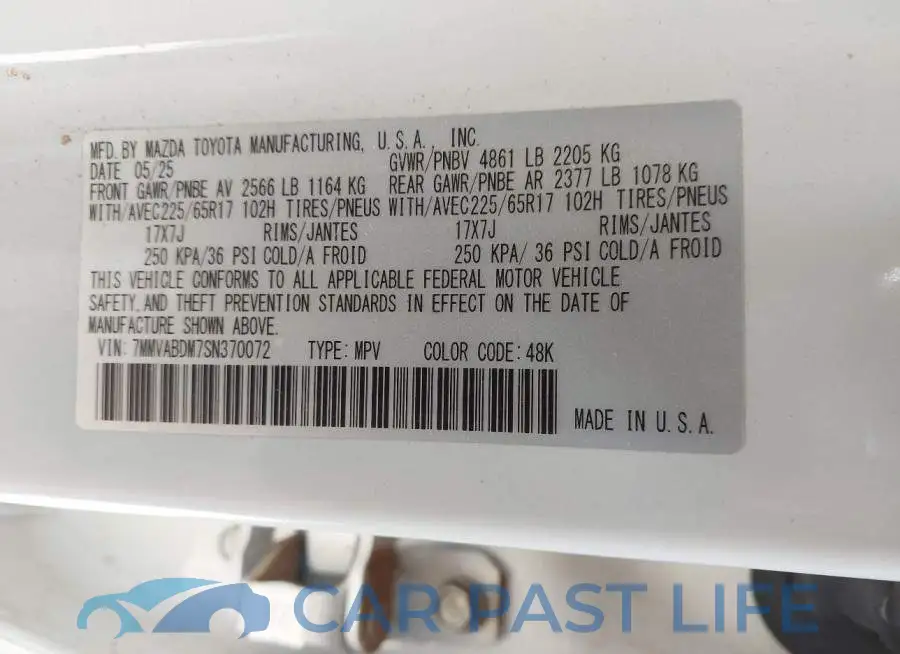 7MMVABDM7SN370072# 9