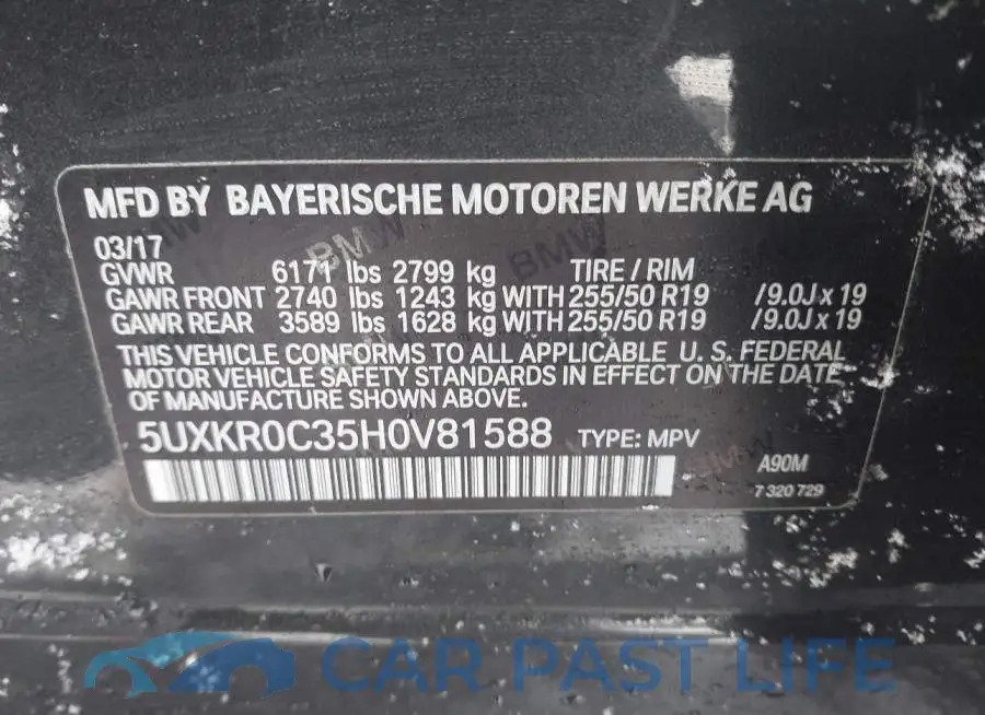 5UXKR0C35H0V81588# 9