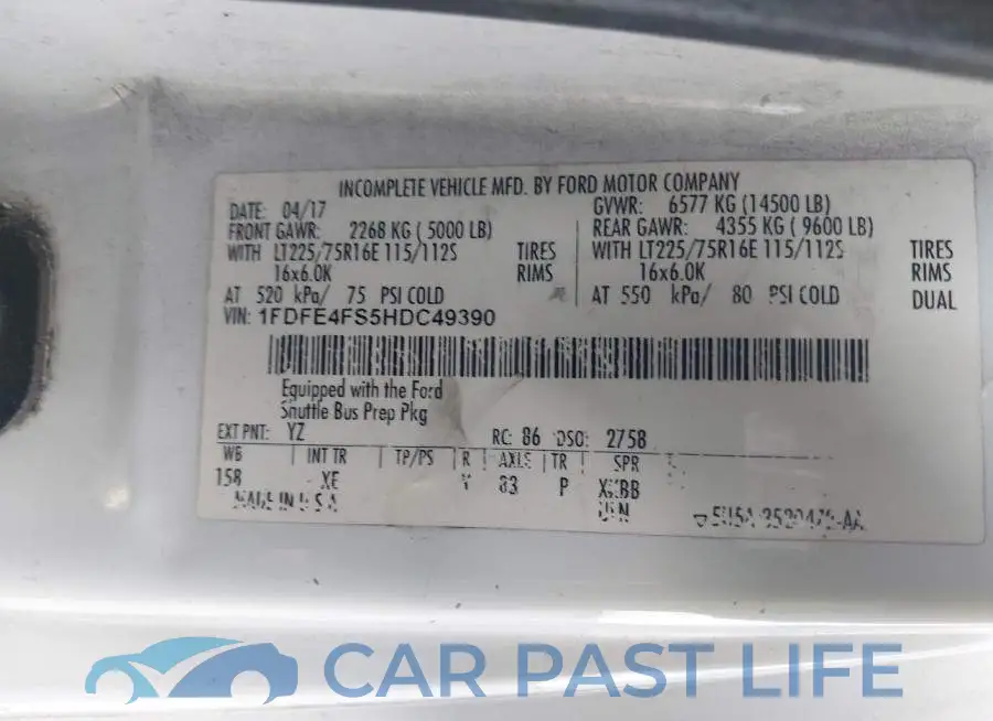 1FDFE4FS5HDC49390# 8