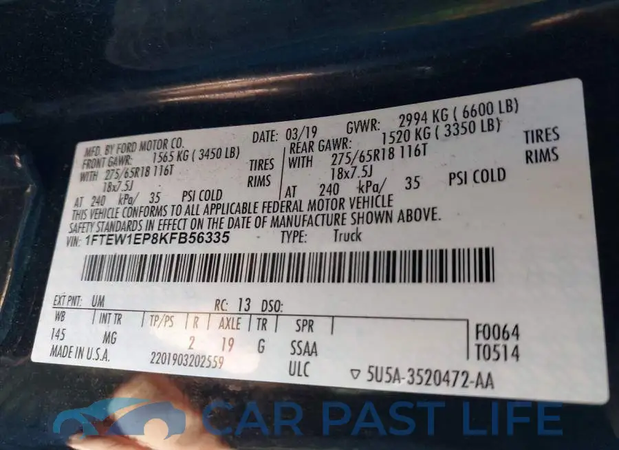 1FTEW1EP8KFB56335# 9